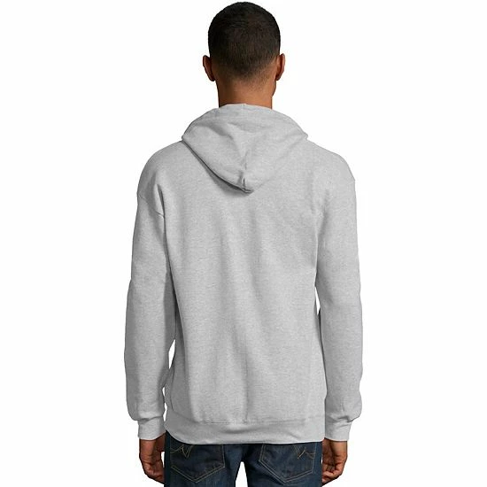 Men's Hanes® EcoSmart Fleece Full-Zip Hooded Jacket White1 2 Men's Hanes® EcoSmart Fleece Full-Zip Hooded Jacket White1 - Image 2