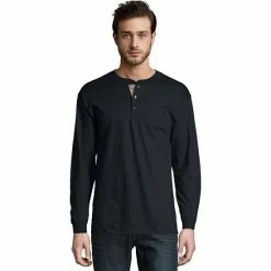 Men's Hanes® Beefy Heavyweight Henley Mulled Berry -Hanes Shop unnamed file 648