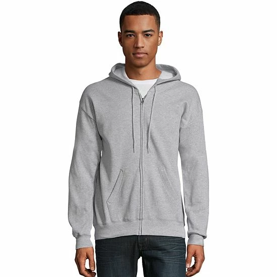 Men's Hanes® EcoSmart Fleece Full-Zip Hooded Jacket White1 12 Men's Hanes® EcoSmart Fleece Full-Zip Hooded Jacket White1 - Image 12
