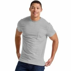 Men's Hanes Originals Tri-Blend Pocket Tee Blue Jay Pe Heather
