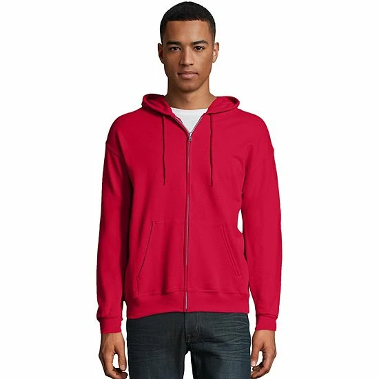Men's Hanes® EcoSmart Fleece Full-Zip Hooded Jacket White1 13 Men's Hanes® EcoSmart Fleece Full-Zip Hooded Jacket White1 - Image 13