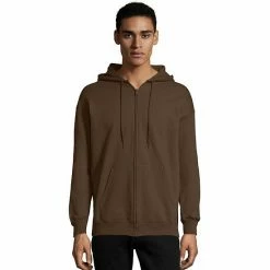 Men's Hanes Ultimate® Fleece Full-Zip Hoodie Dark Chocolate -Hanes Shop unnamed file 742