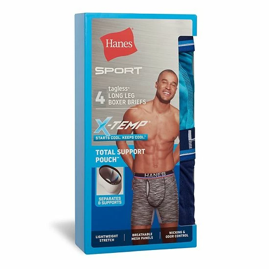 Men's Hanes Sport™ 4-Pack X-Temp® Total Support Pouch™ Long-Leg Boxer Briefs Men's Hanes Sport™ 4-Pack X-Temp® Total Support Pouch™ Long-Leg Boxer Briefs -Hanes Shop unnamed file 786