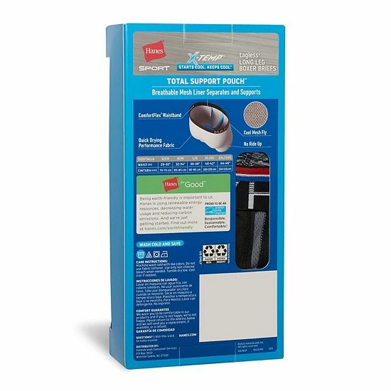 Men's Hanes Sport™ 4-Pack X-Temp® Total Support Pouch™ Long-Leg Boxer Briefs Men's Hanes Sport™ 4-Pack X-Temp® Total Support Pouch™ Long-Leg Boxer Briefs -Hanes Shop unnamed file 787