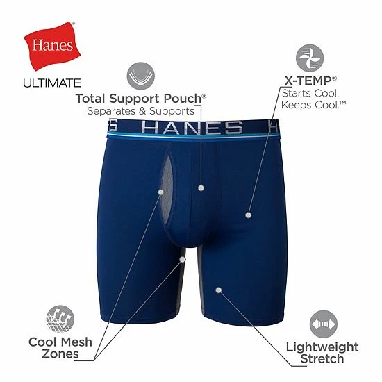 Men's Hanes Sport™ 4-Pack X-Temp® Total Support Pouch™ Long-Leg Boxer Briefs Men's Hanes Sport™ 4-Pack X-Temp® Total Support Pouch™ Long-Leg Boxer Briefs -Hanes Shop unnamed file 788