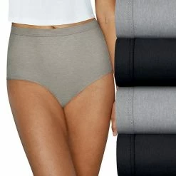 Women's Hanes® Pure Organic Cotton 4-pk. Full Brief Panty Set 44HOC4 Lilac Blue Grey