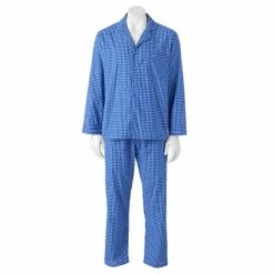 Men's HanesĀ® Classics Pajama Set Solid Blue