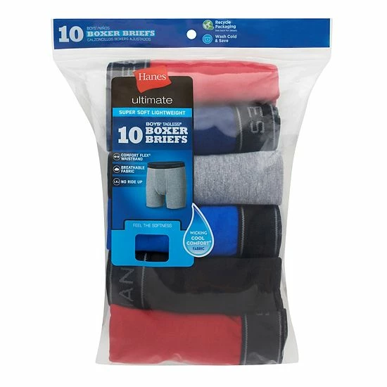 Boys 6-20 Hanes Ultimate® 10-Pack Lightweight Boxer Briefs with Cool Comfort® Boys 6-20 Hanes Ultimate® 10-Pack Lightweight Boxer Briefs With Cool Comfort® -Hanes Shop unnamed file 855