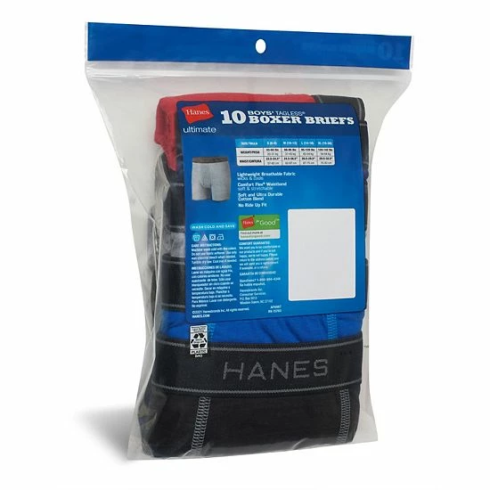 Boys 6-20 Hanes Ultimate® 10-Pack Lightweight Boxer Briefs with Cool Comfort® Boys 6-20 Hanes Ultimate® 10-Pack Lightweight Boxer Briefs With Cool Comfort® -Hanes Shop unnamed file 857