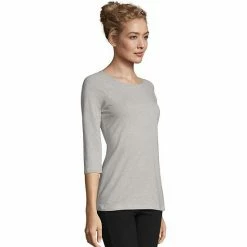 Women's Hanes® Three-Quarter Sleeve Raglan Tee Paleo Pink -Hanes Shop unnamed file 869